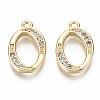 Brass Micro Pave Clear Cubic Zirconia Pendants X-KK-S360-053O-NF-2