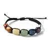 Natural Mixed Gemstone Cuboid Braided Bead Bracelet BJEW-JB09796-1