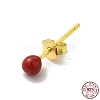 Enamel Round Ball Stud Earrings EJEW-C020-01G-02-3