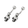 Skull 316 Surgical Stainless Steel Belly Button Rings/Earrings EJEW-G416-05AS-4