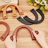   6Pcs 3 Style Wooden U-Shaped Bag Handles FIND-PH0010-45-3