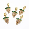 Brass Micro Pave Cubic Zirconia European Dangle Charms X-ZIRC-F074-05G-1