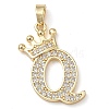 Rack Plating Brass Micro Pave Cubic Zirconia Pendants KK-D535-01Q-RS-1