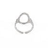 Non-Tarnish 304 Stainless Steel Open Oval Wide Cuff Ring for Women LS-RJEW-S405-167P-2