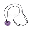 Natural Amethyst Pendant Necklaces NJEW-K268-01B-2