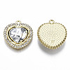 Rack Plating Alloy Crystal Rhinestone Pendants PALLOY-S132-217B-RS-2