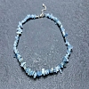 Natural Aquamarine Chip Beaded Necklaces for Women IW6789-29-1