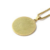 304 Stainless Steel Flat Round with Constellation & Sun Pendant Necklaces NJEW-P293-08G-2
