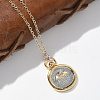 Brass Twelve Constellations Tarot Pendant Necklaces NJEW-Q006-01A-G-4