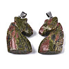 Carved Natural Unakite Pendants G-N0327-002C-2