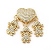 Rack Plating Brass Micro Pave Cubic Zirconia Pendants KK-E072-07G-1