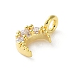 Brass Micro Pave Cubic Zirconia Charms KK-S513-09C-G-2