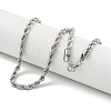 Non-Tarnish 201 Stainless Steel Rope Chain Necklaces for Women and Men NJEW-F322-02P-02-2