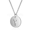 Non-Tarnish 201 Stainless Steel Initial Pendants Necklaces NJEW-S069-TN507-Y-1