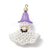 Halloween Theme Handmade Glass Seed Beads Woven Pendants PALLOY-MZ00216-1