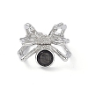 Spider Natural Hypersthene Cuff Rings RJEW-G273-02P-04-2