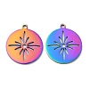 Ion Plating(IP) 304 Stainless Steel Pendants STAS-L020-002RC-1