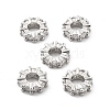 Brass Micro Pave Clear Cubic Zirconia Beads KK-R216-12P-1