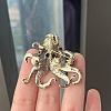 Octopus Alloy Rhinestone Brooches PW-WG2CCB5-01-4