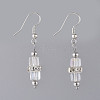 Electroplate Glass Dangle Earrings EJEW-JE03687-2