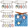 10Pcs 10 Colors Printed Handmade Porcelain Stitch Markers HJEW-BC00007-1