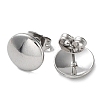 304 Stainless Steel Flat Round Ear Studs for Women EJEW-P234-08P-2