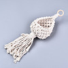 Polycotton(Polyester Cotton) Tassel Big Pendants Decorations FIND-T035-13N-2