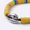 Handmade Polymer Clay Braided Beads Bracelets BJEW-JB05054-4