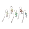 5Pcs 5 Colors Alloy Hook Bookmarks AJEW-JK00356-2