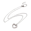 304 Stainless Steel Heart Pendant Necklace for Women NJEW-G019-04-3