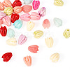 40Pcs 8 Colors Opaque Resin Flower Rose Beads RESI-TA0002-98-3