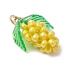 Glass Seed Beaded Grape Pendants PALLOY-MZ00467-03-3