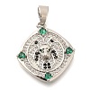 Brass Micro Pave Cubic Zirconia Pendants KK-S049-12P-1