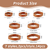 14Pcs 7 Styles Cowhide Leather Watch Strap Ring FIND-FH0017-42C-2