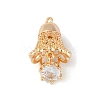 Christmas Theme Brass Micro Pave Clear Cubic Zirconia Pendants KK-Z065-05G-1