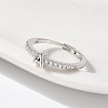 S925 Sterling Silver Adjustable Letter Rings for Women RJEW-M068-01P-A-5