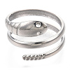 Non-Tarnish 304 Stainless Steel Snake Twist Rings RJEW-N038-114P-3