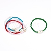 Faceted Round Glass Beaded Stretch Bracelets BJEW-JB05986-1