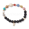 Round Natural Mixed Gemstone Beads Stretch Bracelets BJEW-JB11240-2