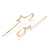 Brass Micro Pave Clear Cubic Zirconia Ear Wrap Crawler Hook Earrings for Women EJEW-C097-01G-04-2