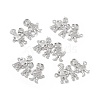 Brass Micro Pave Clear Cubic Zirconia Connector Charms KK-E068-VB361-4