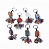 Natural Mixed Gemstone Nugget with Mixed Gemstone Chips Tassel Keychains KEYC-P012-02P-1