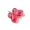 Butterfly Gradient Color Baking Paint Transparent Glass Connector Charms PALLOY-JF03278-01-3