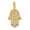 Rack Plating Brass Micro Pave Clear Cubic Zirconia Pendant KK-Z067-25G-1