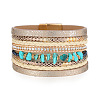 Bohemian Style Turquoise PU Imitation Leather Multi-strand Bracelets WGC9584-04-1