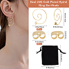 4 Pairs Brass Ear Studs EJEW-BBC0001-48-2