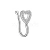 304 Stainless Steel Micro Pave Clear Cubic Zirconia Clip on Nose Rings WGD6E17-04-2