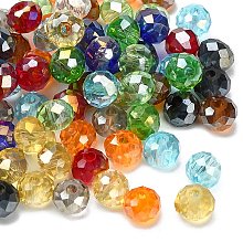 Electroplate Faceted Rondelle AB Color Plated Transparent Glass Beads GLAA-R152-8mm-M2