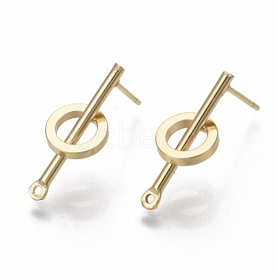 Brass Stud Earring Findings KK-R132-059-NF-1