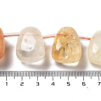 Heated Natural Citrine Beads Strands G-P528-E02-01-1